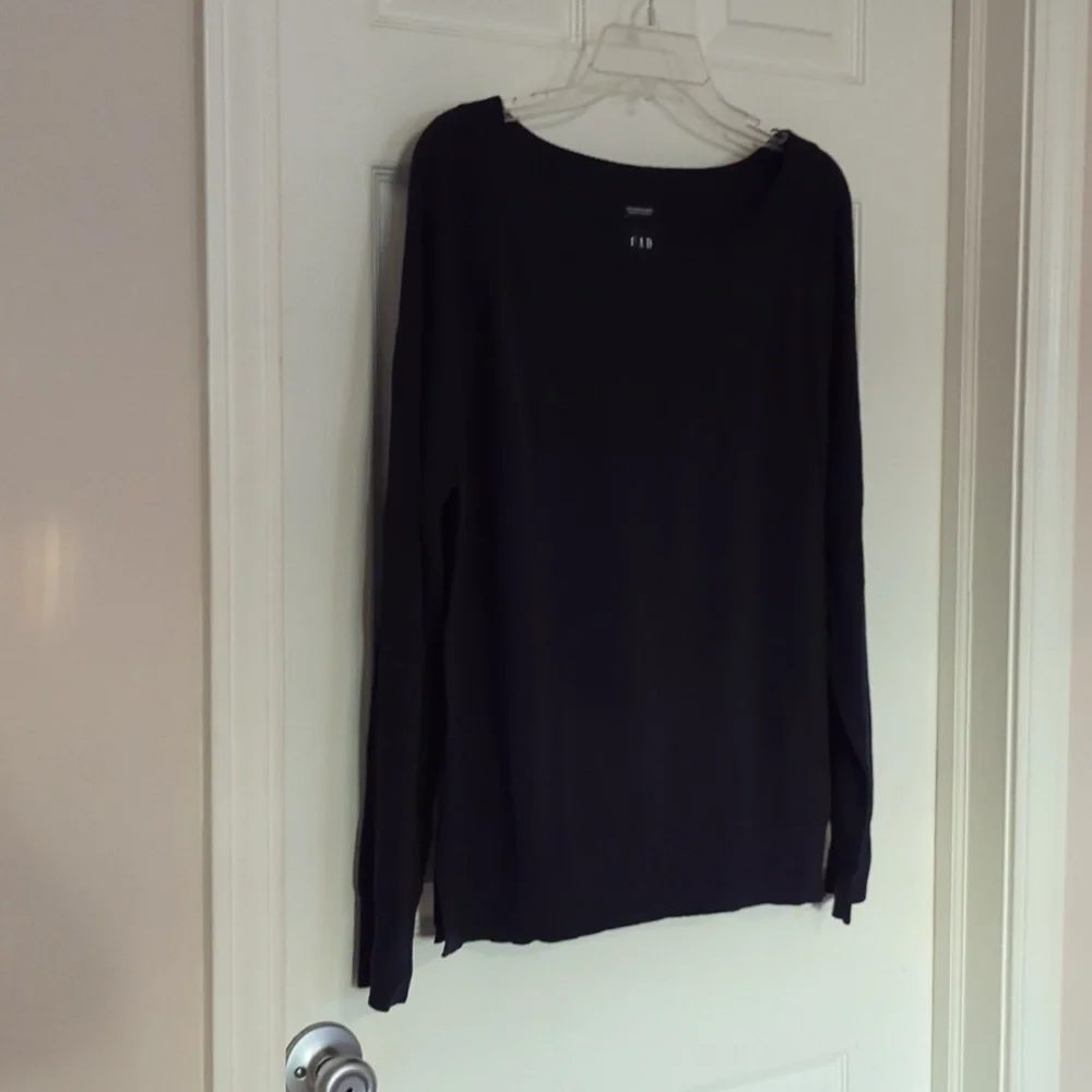 NEW GAP NAVY BLUE 100% MERINO WOOL LARGE PULLOVER SWEATER - Picture 3 of 8
